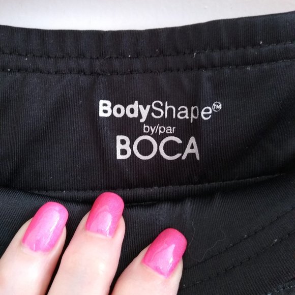 Wide Leg Yoga Pant, Black Lined with Shaper Shorts by BOCA, Size Small - Picture 6 of 13
